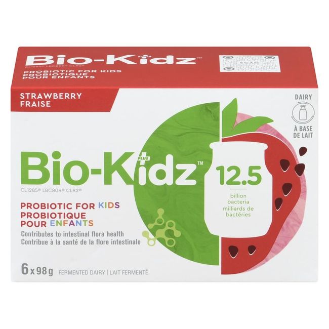 Bio-k Plus 98 G De Lait Fermenté Probiotique À La Fraise 12,5b, 6 Unités -- 4 Par Boîte