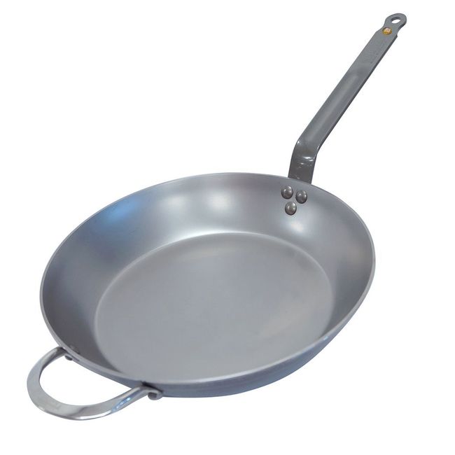 De Buyer Mineral B Element Steel Round Frypan, 12.6 In