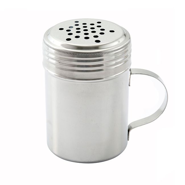 Winco Drg-star Extra Large Holes Stainless Steel Dredge With Handle, 10oz Capacity