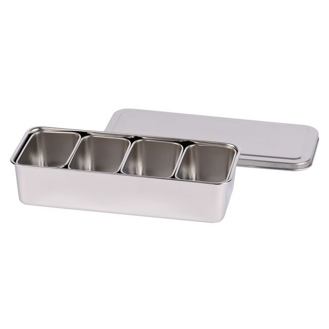 Louis Tellier 18/8 Stainless Steel Japanese 4 Mini Boxes In Container, 11 In Length X 2.36 In Height