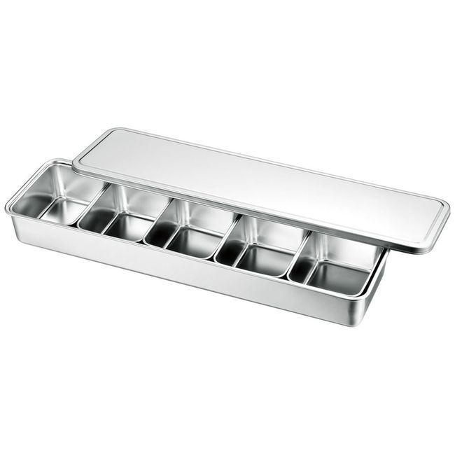Louis Tellier 18/8 Stainless Steel Japanese 5 Mini Boxes In Container, 9.5 In Length X 2.48 In Height