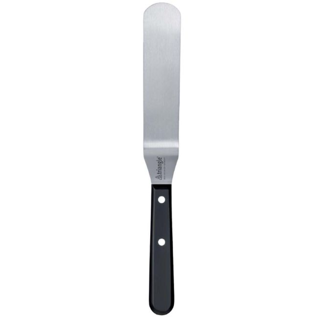 Triangle Professional Stainless Steel Cranked Spatula With Polypropylene Handle, 6 In