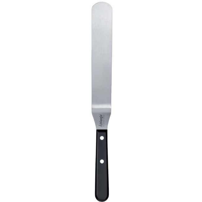 Triangle Professional Stainless Steel Cranked Spatula With Polypropylene Handle, 8 In