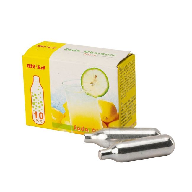 Mosa Soda Co2 Syphon Chargers, 10 Count