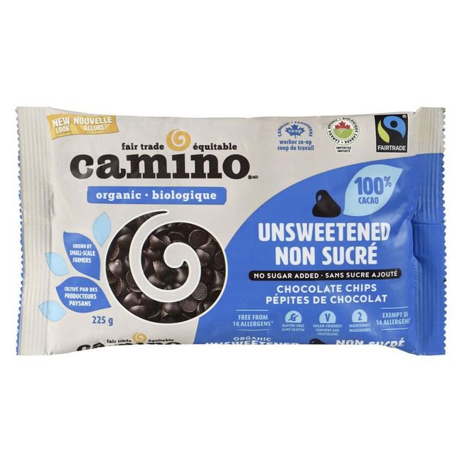 Cuisine Camino Organic Sugar-free 100 Percent Cacao Chocolate Chips, 225 G -- 8 Per Case