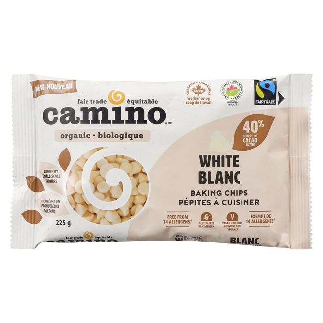 Camino Organic 40 Percent Cocoa Butter White Baking Chips, 225 G -- 8 Per Case