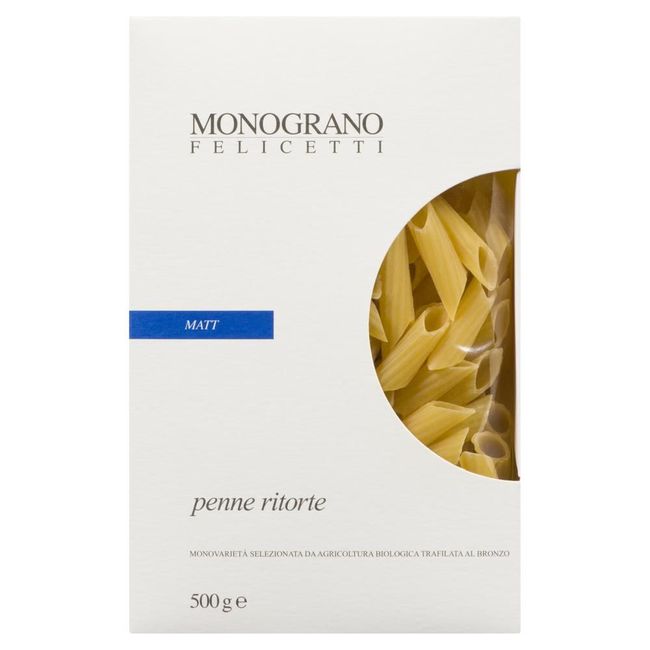 Monograno Felicetti Organic Matt Durum Wheat Penne Ritorte, 500 G -- 12 Per Case