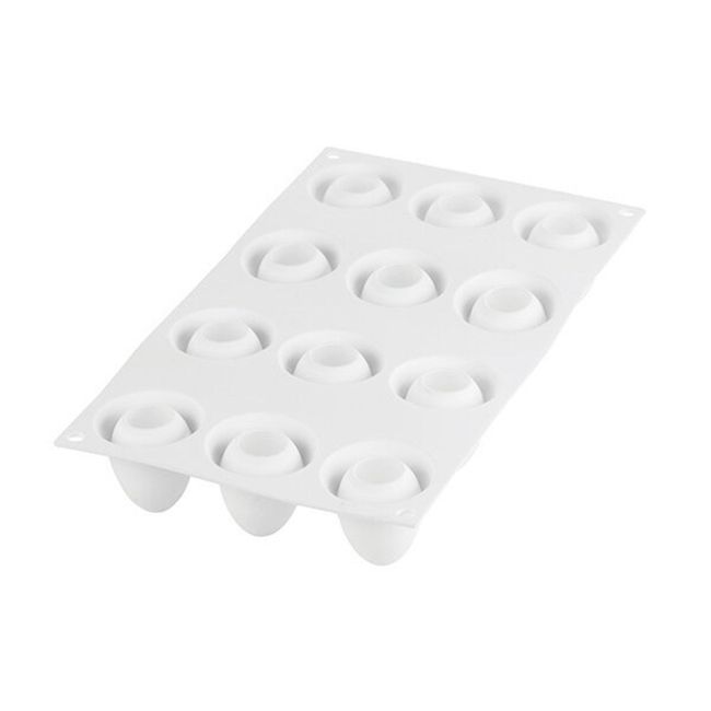 Silikomart Curveflex Silicone 12 Cavities Egg Mould, 1.59 In Diameter X 1.84 In Height Cavity