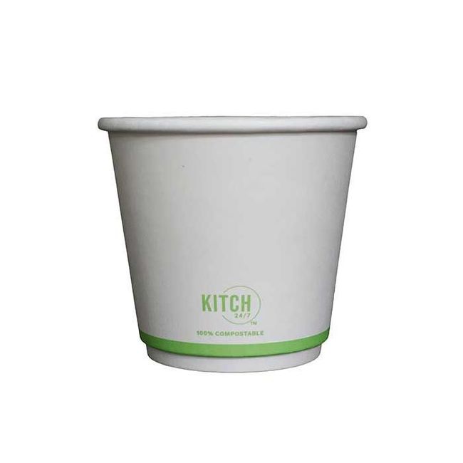 Kitch 24/7 White Compostable Smooth Insulated Hot Cup, 8 Oz -- 500 Per Case