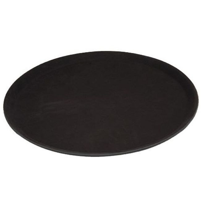 Winco Trh-16k Plastic Easy-hold Round Rubber-lined Serving Tray, 16 In Diameter