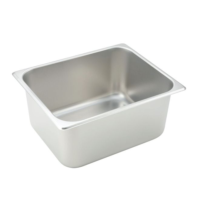 Winco Sph6 Stainless Steel Half Size Straight-sided Steam Table Pan, 6 In Deep