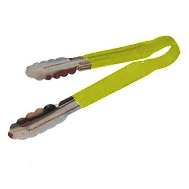 Winco Pince Utilitaire Robuste En Acier Inoxydable Ut-12hp-y Avec Poignée En Plastique Jaune, 12 Po