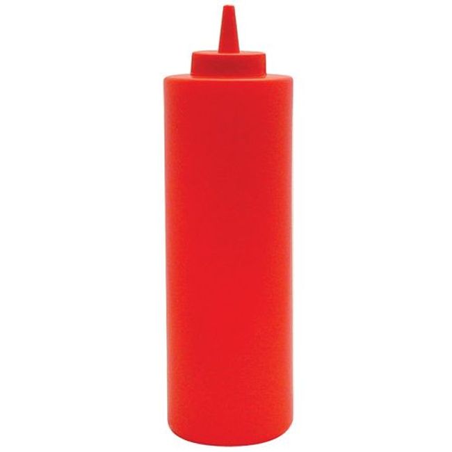 Winco Psb-24r Plastic Red Regular Squeeze Bottle, 24 Oz Capacity