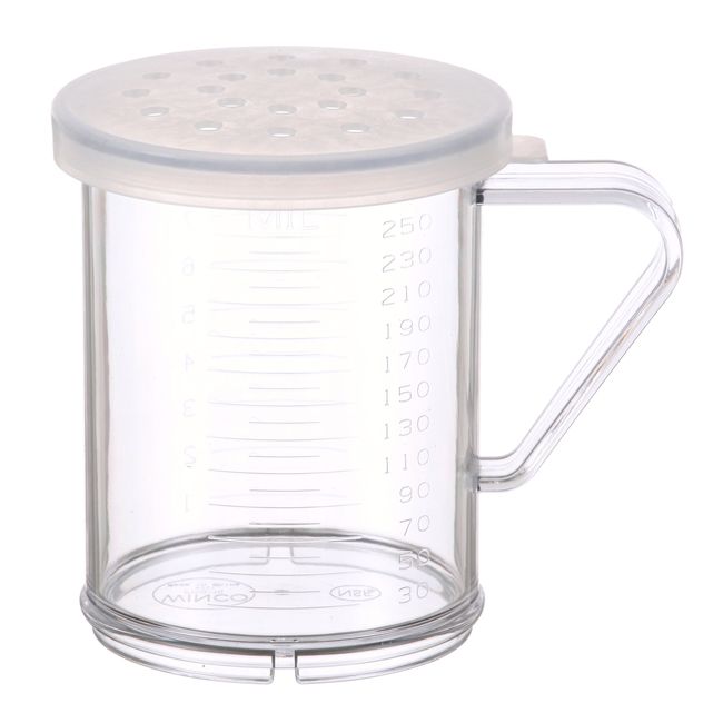 Winco Pdg-10 Polycarbonate Clear Dredge With 3 Clear Snap-on Lids, 10 Oz Capacity