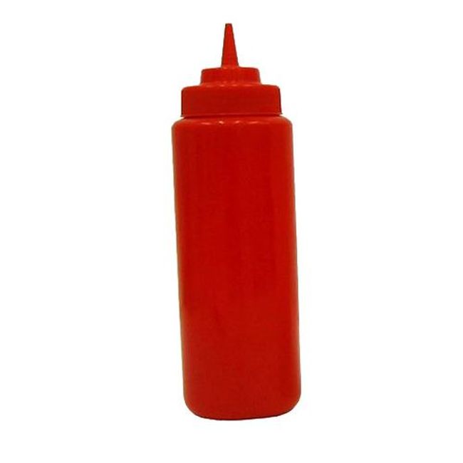 Winco Psw-16r Plastic Red Wide-mouth Squeeze Bottle, 16 Oz Capacity -- 6 Per Case