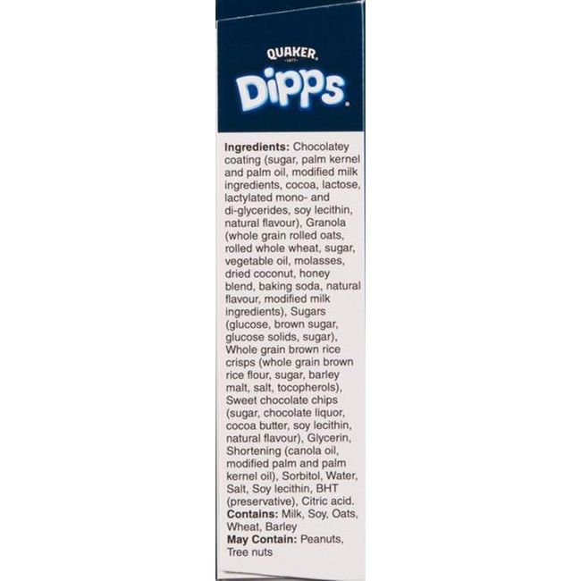 Quaker Dipps Chocolate Chip Granola Bar, 156 G -- 12 Per Case