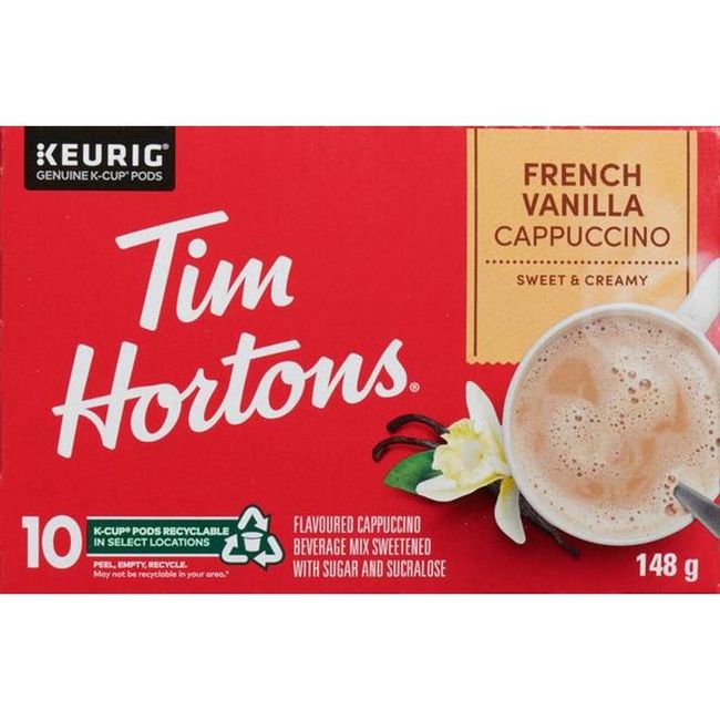 Tim Hortons Capsules De Café K-cup Cappuccino À La Vanille Française, 10 Unités -- 6 Par Boîte