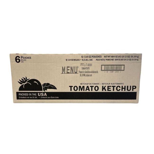 Menu Tomato Ketchup - Pouch, 2.84 L -- 6 Per Case