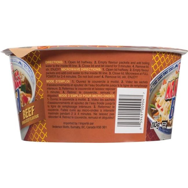 Mr. Noodles Nouilles Instantanées Au Bœuf, 110 G -- 12 Par Boîte