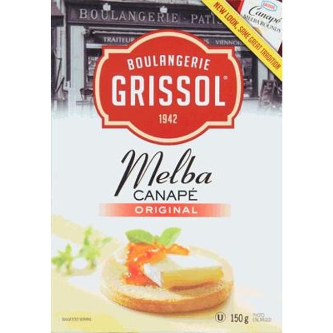 Grissol Round Plain Melba Canape Toast, 150 G -- 12 Per Case