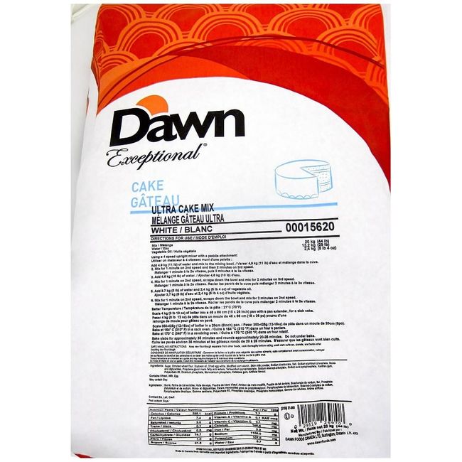 Dawn Foods Mélange À Gâteau Ultra Blanc, 20 Kg