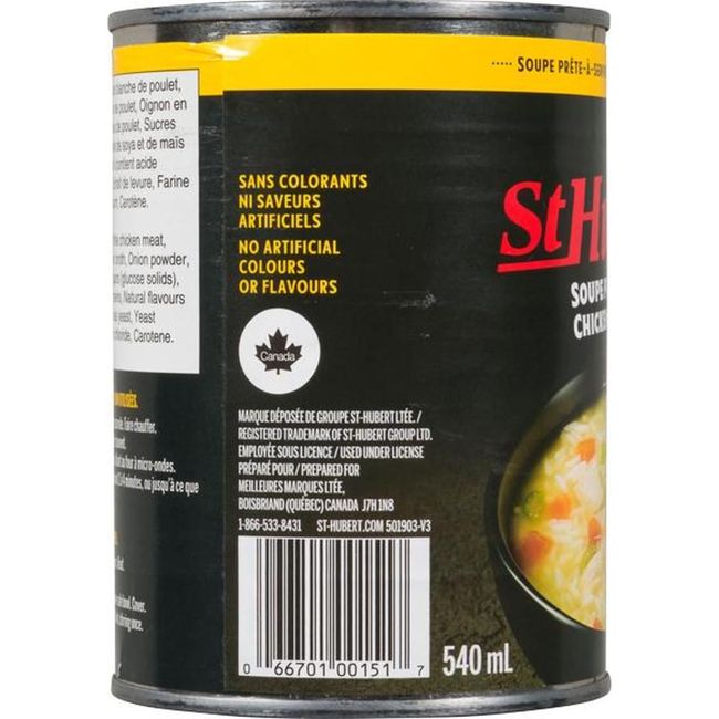 St Hubert Chicken Rice Soup, 540 Ml -- 24 Per Case