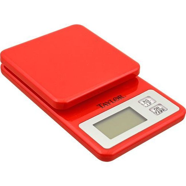Taylor Precision 3817r Red Compact Digital Kitchen Scale, 11 Lb. Capacity