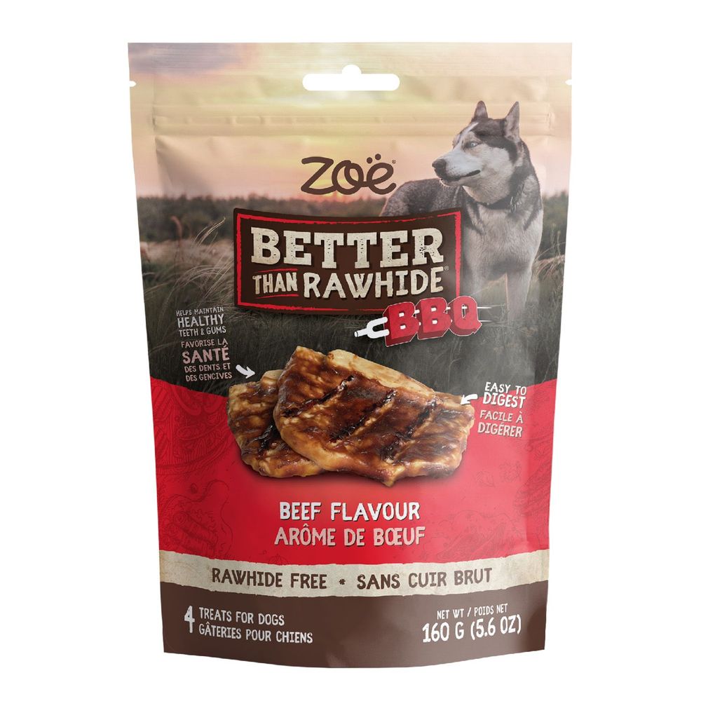 Zoe Better Than Rawhide Bbq Steak Beef Dog Treat, 160 G -- 9 Per Case