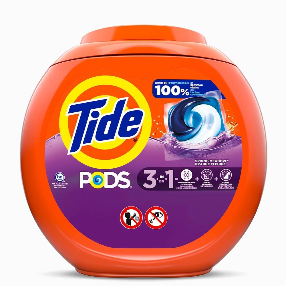 Tide Spring Meadow Liquid Laundry Detergent Pods, 16 Count -- 6 Per Case