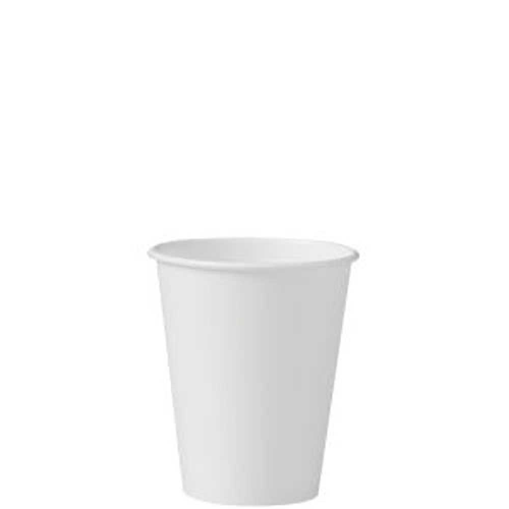 Solo White Single-sided Poly Paper Hot Cup, 8 Oz Capacity -- 1000 Per Case