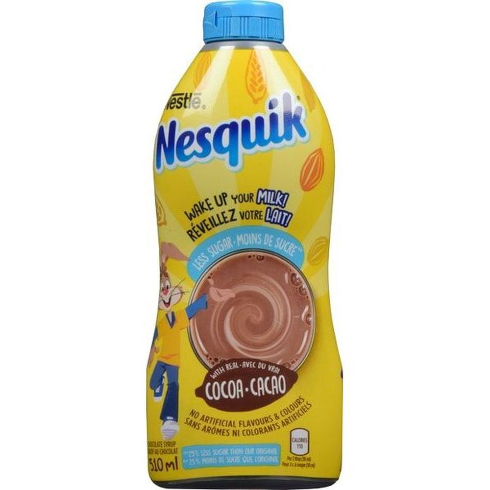 Nesquik 1/3 Less Sugar Chocolate Syrup, 510 Ml -- 12 Per Case