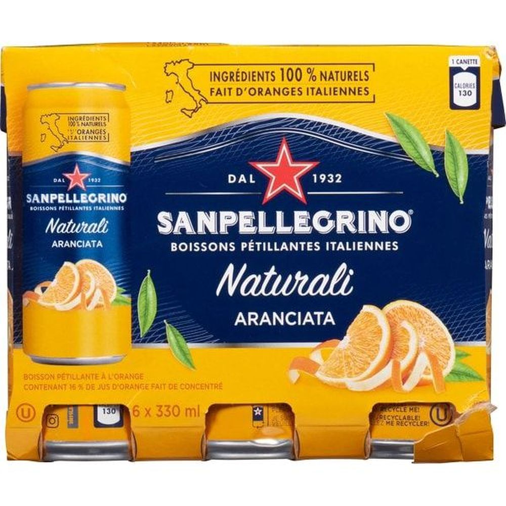 San Pellegrino Aranciata Sparkling Drink, 330 Ml -- 24 Per Case