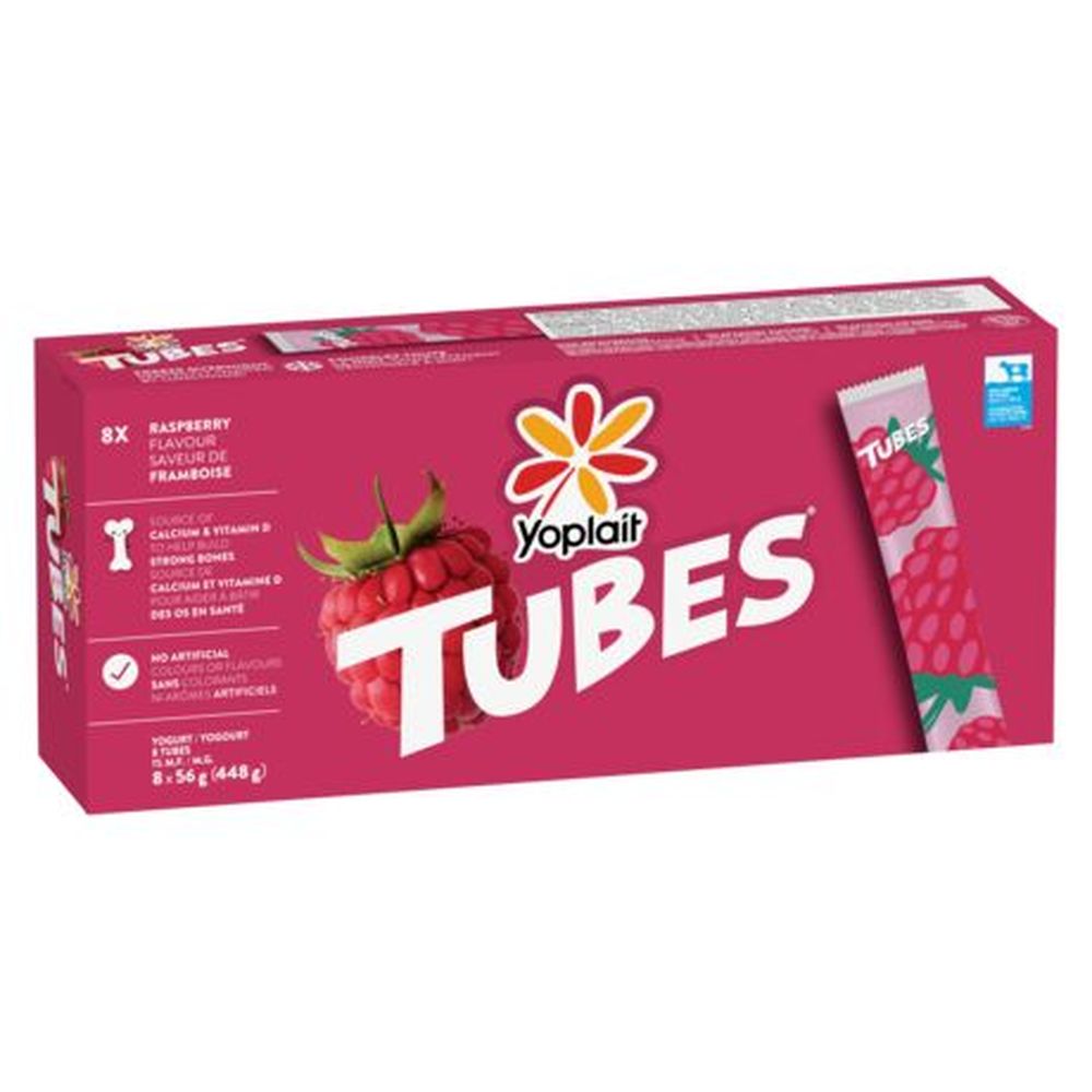 Yoplait 1 Percent Milk Fat Raspberry Pop Yogurt Tubes, 56 G -- 8 Per Case