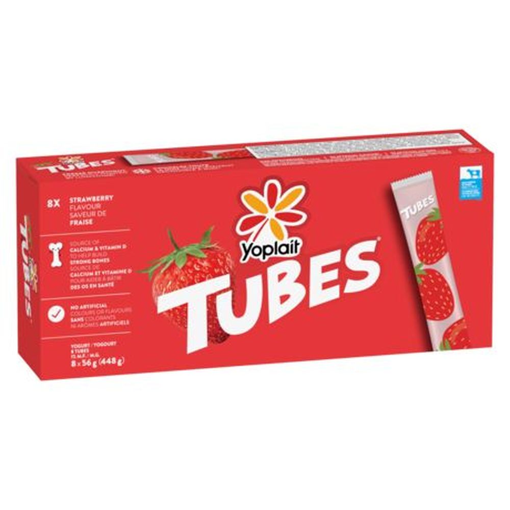 Yoplait 1 Percent Milk Fat Strawberry Pop Yogurt Tubes, 56 G -- 8 Per Case