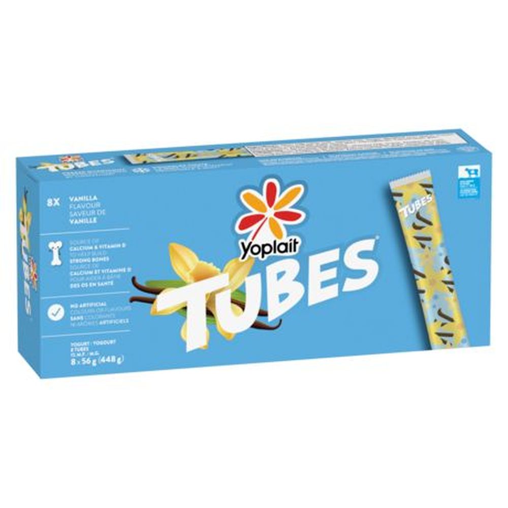 Yoplait 1 Percent Milk Fat Vanilla Pop Yogurt Tubes, 56 G -- 8 Per Case