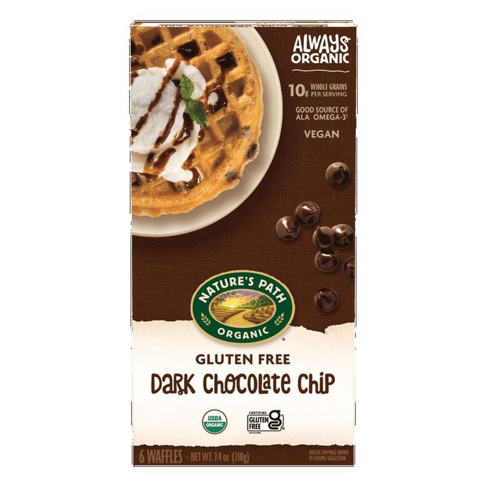 Nature's Path Organic Dark Chocolate Chip Waffles, 210 G -- 12 Per Case