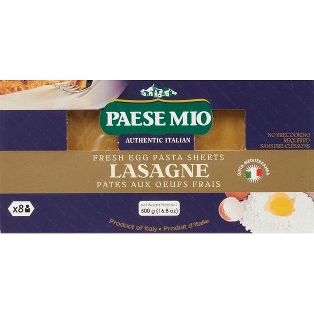 Paese Mio Egg Lasagne Pasta Sheets, 500 G -- 16 Per Case
