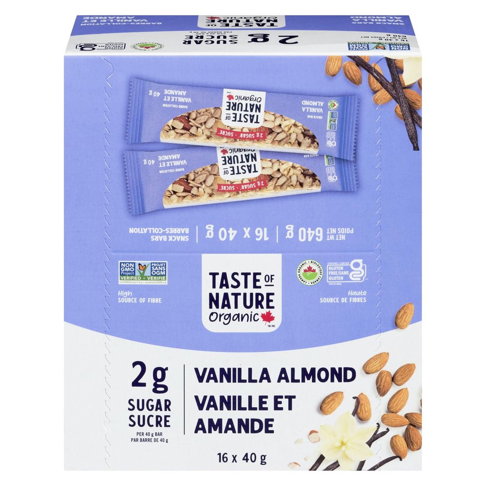 Taste Of Nature Vanilla Almond Snack Bar, 40 G -- 16 Per Case