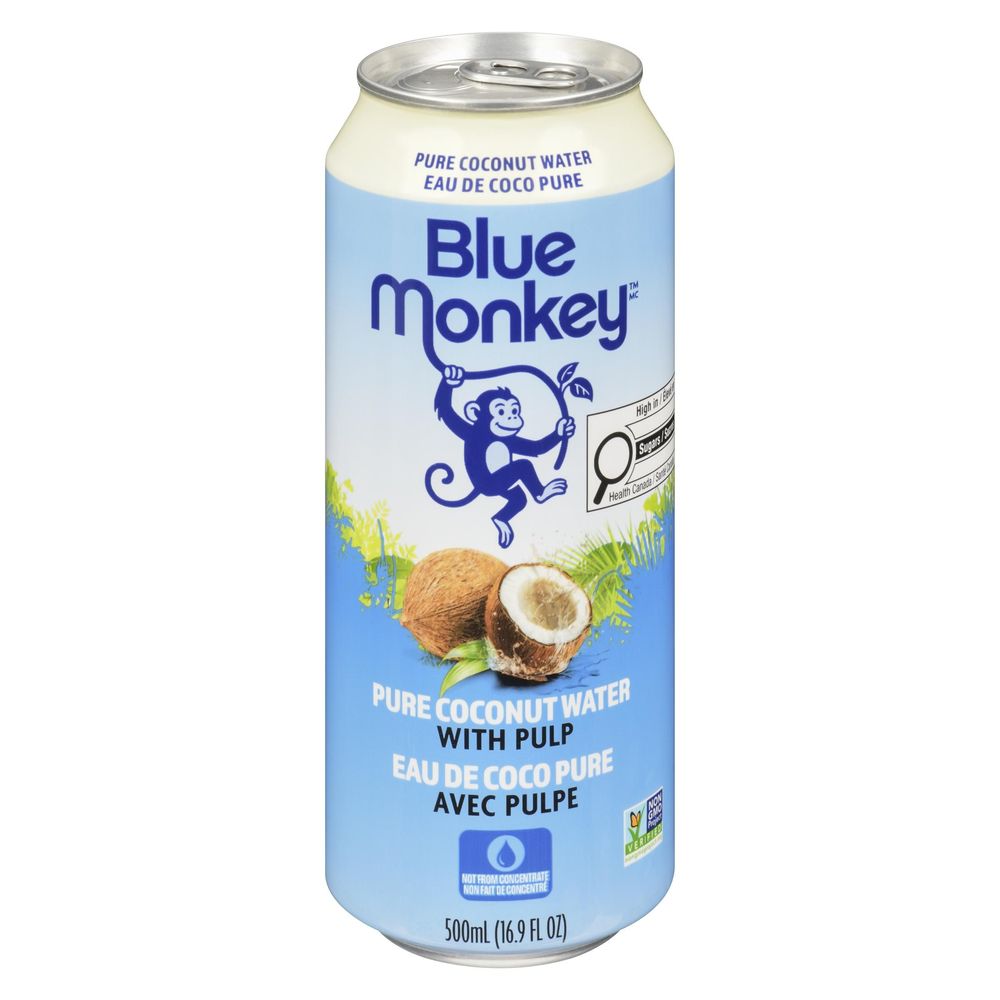 Blue Monkey Eau De Coco Pure Avec Pulpe, 500 Ml – 24 Par Caisse