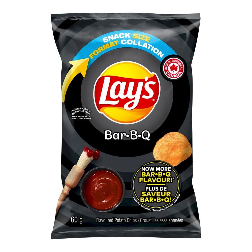 Lay's Chips De Pommes De Terre Saveur Barbecue, 60 G – 32 Sachets Par Boîte