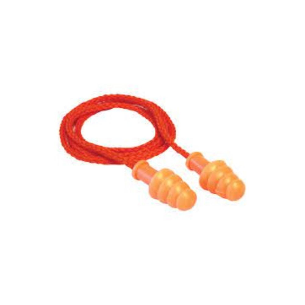 Workhorse Orange Nrr 27 Corded Flanged Ear Plugs, 200 Count