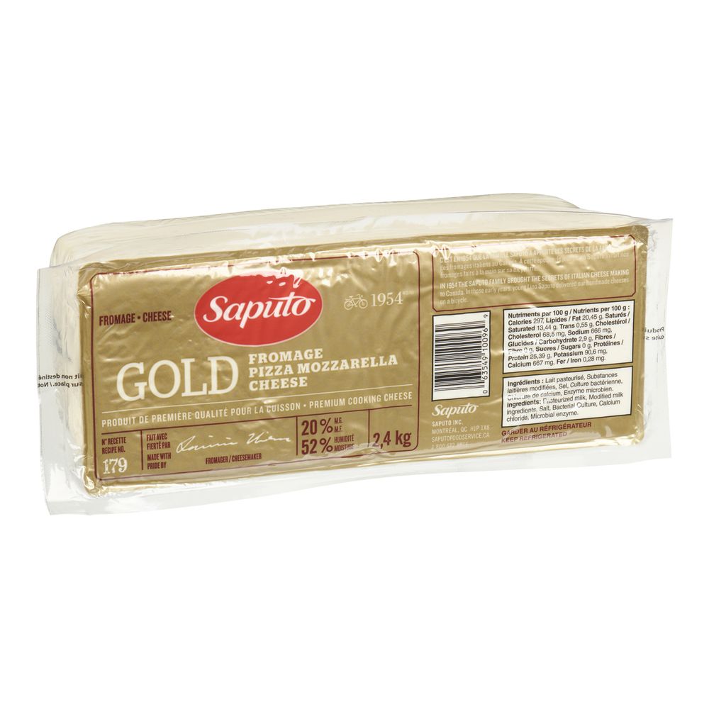 Saputo Gold Pizza Mozzarella Cheese, 2.4 Kg -- 10 Per Case