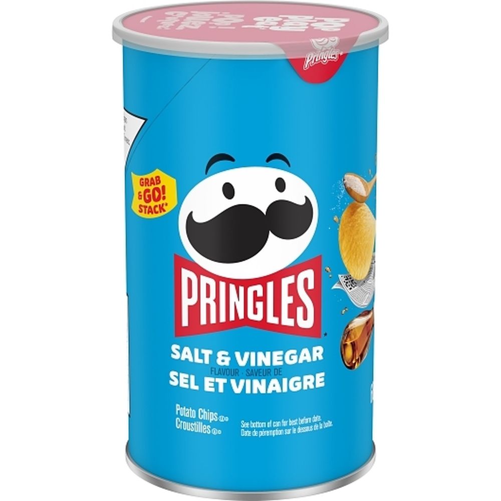 Pringles Chips De Pommes De Terre Sel Et Vinaigre, 68 G – 12 Par Boîte
