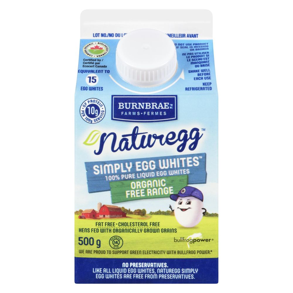 Burnbrae Farms Org Free Range Simply Egg Whites, 500 G -- 12 Per Case