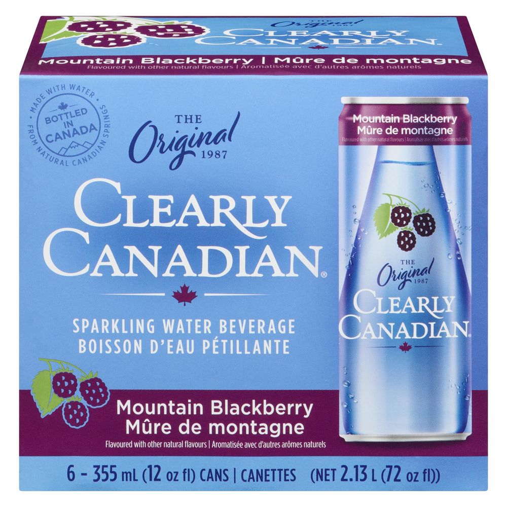 Clearly Canadian Mountain Blackberry Sparkling Water, 355 Ml -- 24 Per Case
