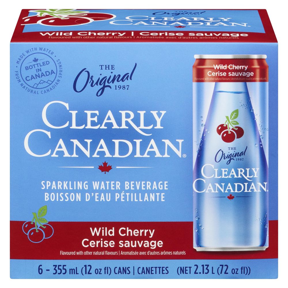 Clearly Canadian Wild Cherry Sparkling Water, 355 Ml -- 24 Per Case