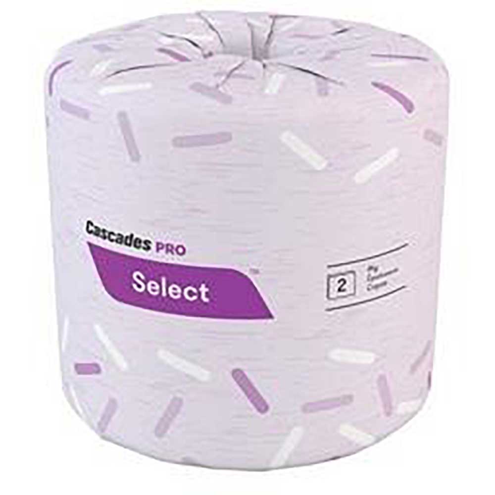 Cascades Pro Select Jumbo White 2 Ply Roll Bath Tissue, 3.3 In X 1000 Ft -- 12 Per Case