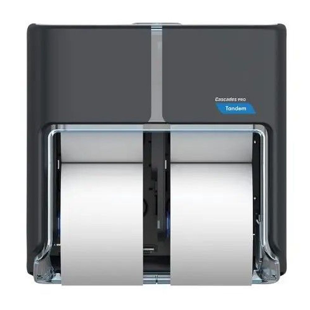 Cascades Pro Tandem Dark Gray Four Roll High Capacity Bath Tissue Dispenser