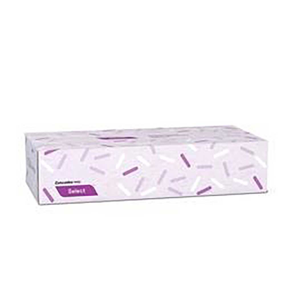 Cascades Pro Select White 2 Ply Flat Box Facial Tissue, 100 Count -- 30 Per Case