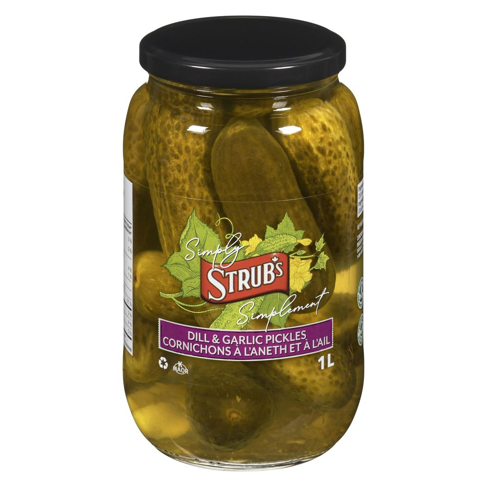 Strub's Cornichons À L'aneth Et À L'ail, 1 L – 12 Par Caisse